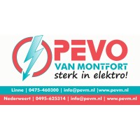 Pevo van Montfort Elektro logo - Similar company to Lambrix Elektro