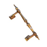 BRASS DECORATIVE ROYAL ARABIC DESIGN DOOR PULL HANDLE (320x100) POLISH BRASS LACQUER logo - Similar company to Jarods