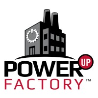 Power Up Factory logo - Similar company to Idea Planet, Powered By Bda
