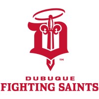 Dubuque Fighting Saints logo - Similar company to Waterloo Black Hawks