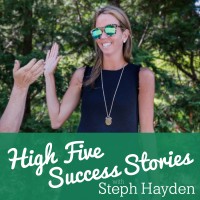 High Five Success Stories Podcast with Steph Hayden logo - Similar company to Minthical - Impact & Brand Stories