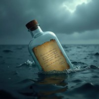 Message in a bottle logo - Similar company to Capsule Corp. Studio