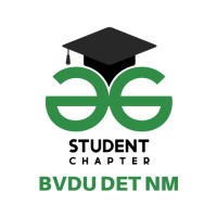Geeks for Geeks Student Chapter BVDU DET NM logo - Similar company to Bharati Vidyapeeth Deemed To Be University Department Of Engineering And Technology Navi Mumbai