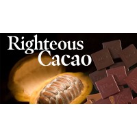 Righteous Cacao logo - Similar company to The Good Chocolate - Real Happiness - Zero Sugar - Keto Friendly - Bean To Bar