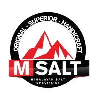 M SALT- Himalayan Pink Salt Company logo - Similar company to Senior Brand By Himalayan Commodities Group, Pink Salt, Basmati Rice, Spices,