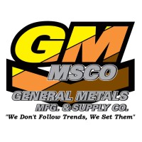GENERAL METALS MFG. & SUPPLY CO. logo - Similar company to Security Plumbing And Heating Supply