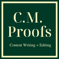 C.M. Proofs logo - Similar company to Content With Mitch