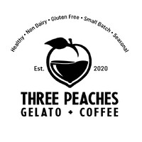 Three Peaches Gelato + Coffee logo - Similar company to Hippops Handcrafted Gelato Bars