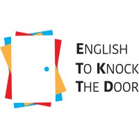 English to Knock The Door logo - Similar company to Shape Charity