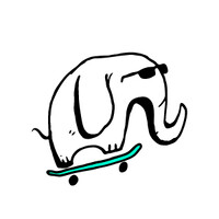 Skater Elephant logo - Similar company to Hellobrand