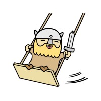 Viking on a swing logo - Similar company to Elis Design