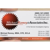 Michael Ramey & Associates Inc Professional Investigations logo - Similar company to Michael Ryan & Associates