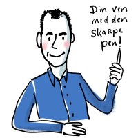 Den skarpe pen logo - Similar company to Bog Eyed Books