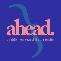 Ahead Translation, Subtitling, Transcription and Media Accessibility, as Audiodescription and LIBRAS logo - Similar company to Traduza - Soluções Linguísticas