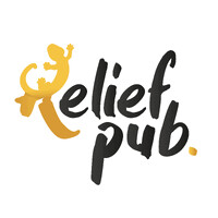 RELIEF PUB x L’AUTOCOLLANT FRANÇAIS logo - Similar company to The Stickers - Adesivos Personalizados