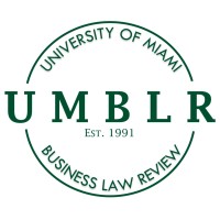 University of Miami Business Law Review logo - Similar company to University Of Miami International And Comparative Law Review